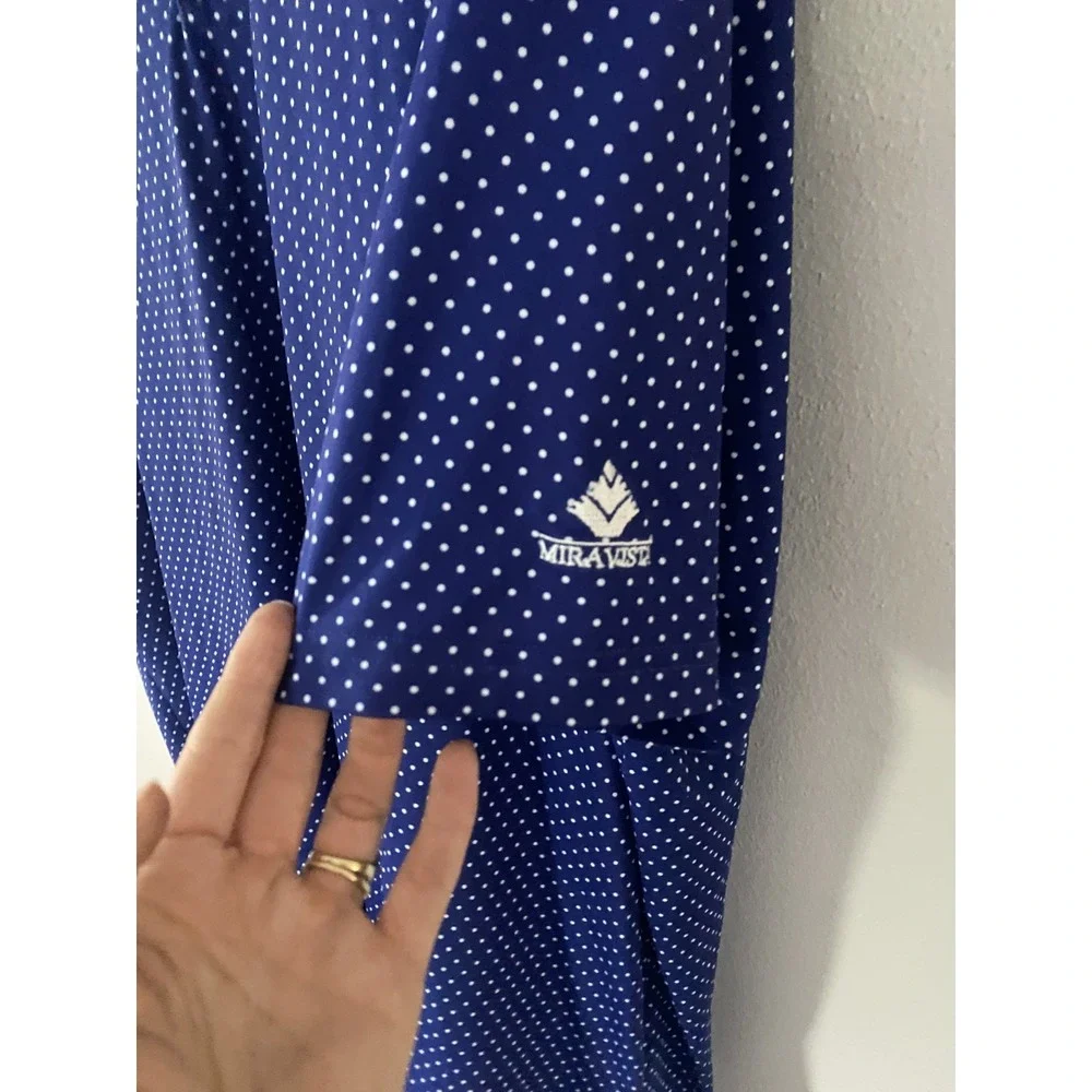 Ralph Lauren RLX Blue Polka Dot Short Sleeve Polo Shirt Mens Size‎ XL